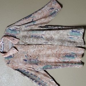 Mission Canyon Santa Barbara OS Art to Wear Beige Pastels Turtles Neutrals